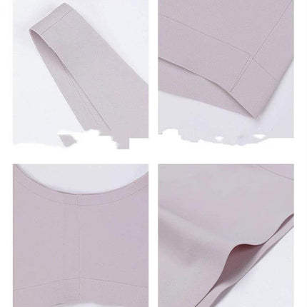 Comfortable Seamless U-shaped Cotton Underwear for Women in Light Grey Purple - seamless cotton briefs showing fabric, stitching, and smooth hem details