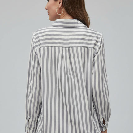 Striped Casual Shirt Regular Fit Short Sleeve Tee Classic