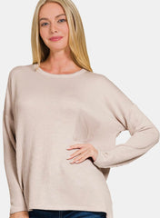 Zenana Ribbed Striped Long Sleeve T-Shirt