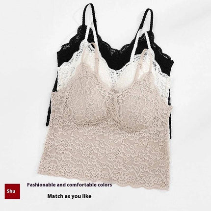 Ladies French Lace Underwired Backless Bra for Casual Wear in black milky white and khaki breathable cotton for everyday support