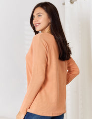 Basic Bae Half Button Long Sleeve Top