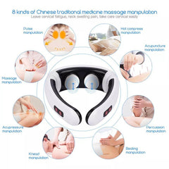 Ergonomic Electric Neck and Body Massager with Magnetic Pulse Therapy and Customizable Settings