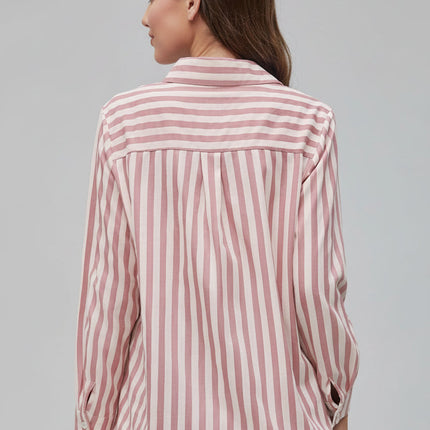 Striped Casual Shirt Regular Fit Short Sleeve Tee Classic