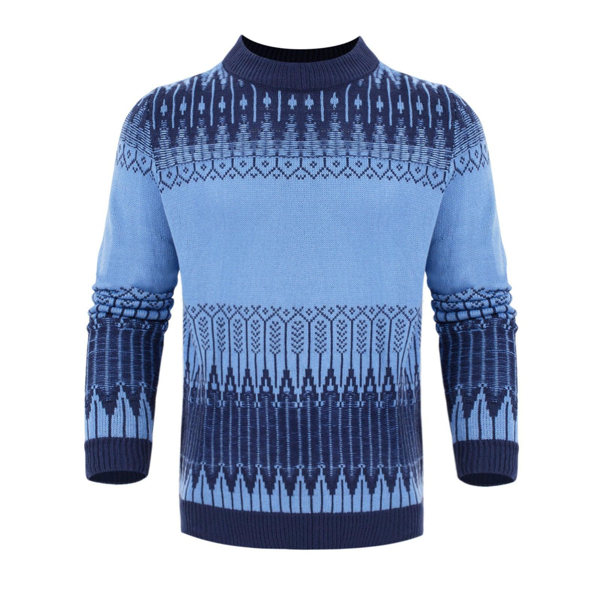 Unisex Retro Fair Isle Long Sleeve Knit Pullover Sweater