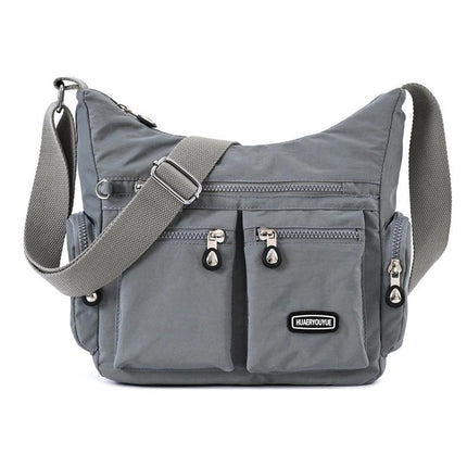 Medium Nylon Waterproof Crossbody Shoulder Bag With Multiple Pockets