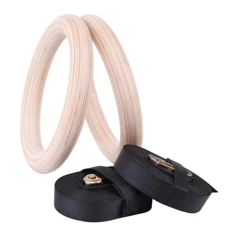 1 Pair Adult Fitness Gymnastics Wooden Rings Indoor Equipment