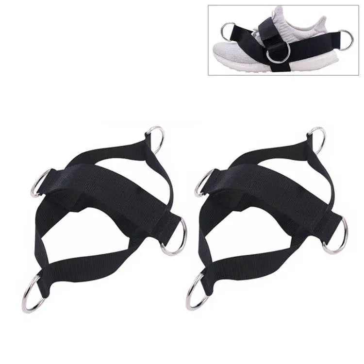 1 Pair Fitness Shoe Cover Pull Rope Straps Black Equipment