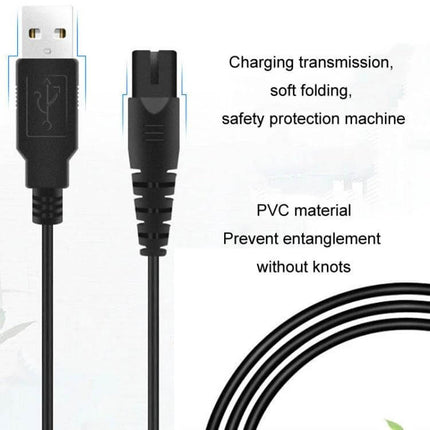 1.25m USB Shaver Charging Cable For Daily Grooming black USB to shaver connector cable with PVC jacket, anti-entanglement, pure copper conductor