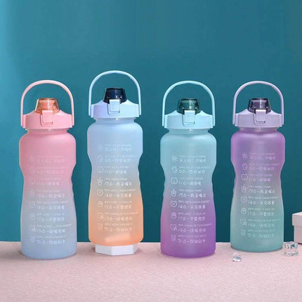 1.5L Sports Water Bottle With Straw For Daily Hydration, pastel gradient Tritan bottle with handle and flip straw
