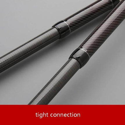 1.8m Telescopic Carbon Lure Rod For River And Lake Fishing - close-up of reinforced carbon sections and tight connection for compact transport