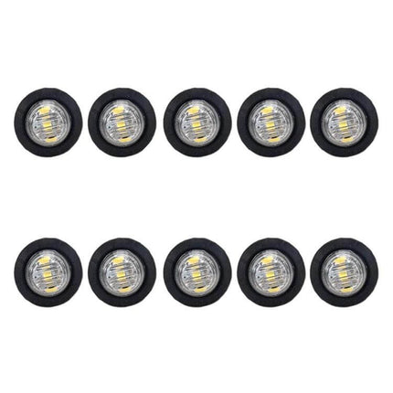 10 In 1 Truck Trailer LED Round Side Marker Lamp Red Light - pack of 10 round 12V red LED marker lights with black bezel for trailers, vans, trucks