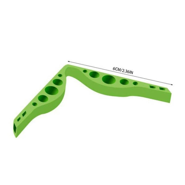 10-Pack Mask Nose Clip Silicone Anti-Fog Seal for Masks and Glasses green silicone nose clip with angled shape and measurement shown