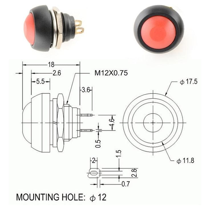 10-Pack Waterproof Self-Reset Push Button Switches - Syndmart