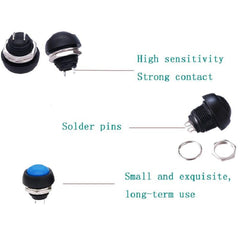 10-Pack Waterproof Self-Reset Push Button Switches - Syndmart