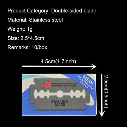 10-Piece Professional Hairdressing Scraper Blades For Eyebrow Shaping stainless steel double-sided razor blades 4.5cm x 2.5cm 10-pack for precise eyebrow shaping