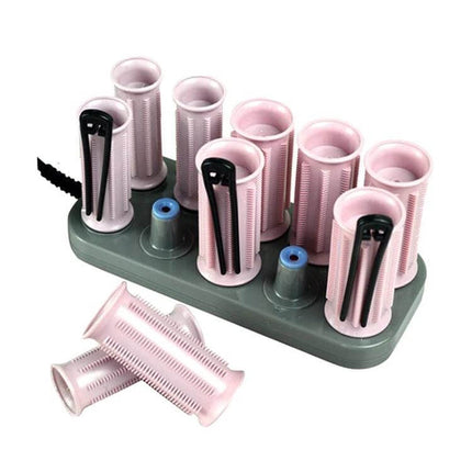 10-Piece Rechargeable Heated Curling Rollers Set for At-Home Styling with tourmaline ceramic rollers, six large and four small rollers and 10 hairpins