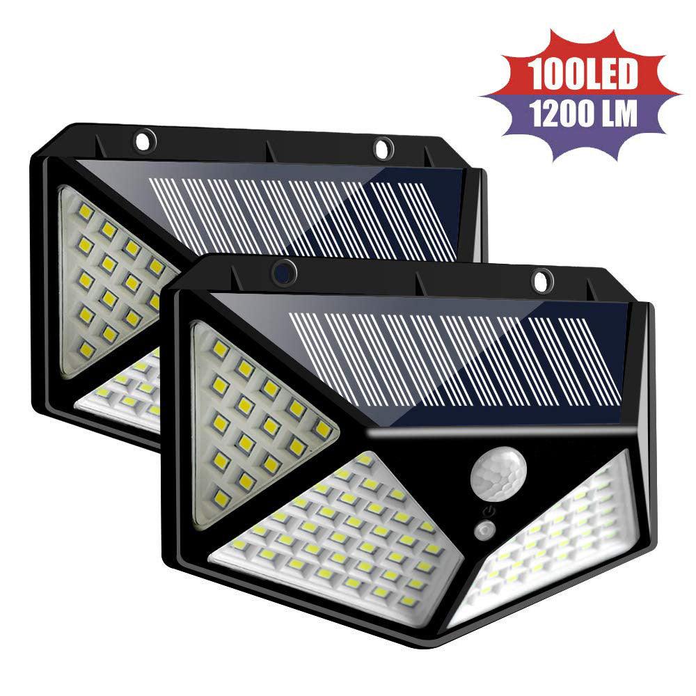 100LED Solar-Powered Outdoor Wall Light - Syndmart