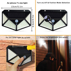 100LED Solar-Powered Outdoor Wall Light - Syndmart