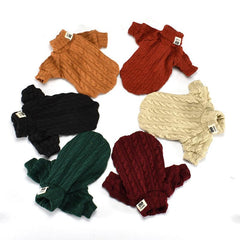 Cozy Turtleneck Dog Sweater in Solid Colors - Warm Acrylic Sweatshirt for Small & Medium Breeds like Chihuahua and Teddy