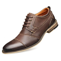 Stylish Leather Lace-Up Casual Footwear