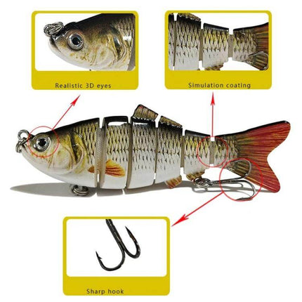 10cm Multi-Sectional Bionic Bait Hook For Long-Distance Casting realistic 3D eyes segmented lifelike lure for coastal long-distance casting