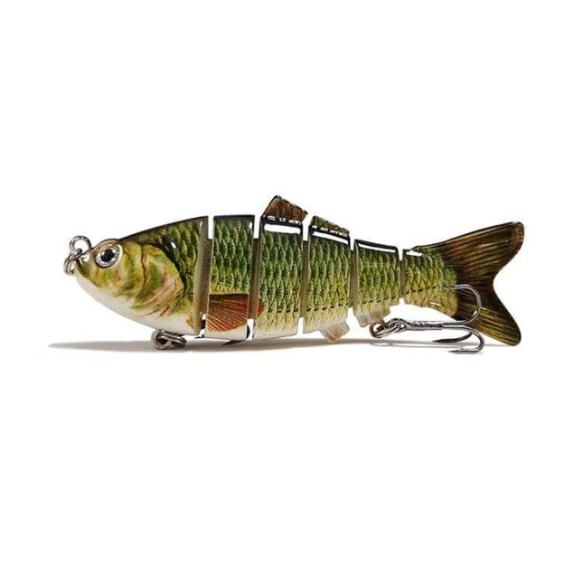 10cm Multi-Sectional Bionic Bait Hook For Long-Distance Casting lifelike multi-jointed green fish lure with 3D eyes for coastal long-distance casting