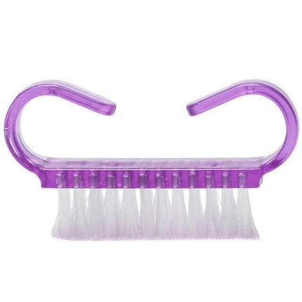 10Pcs Nail Art Cleaning Brush Set For Manicure And Pedicure compact purple plastic brush for cleaning under nails and around cuticles (single brush shown)