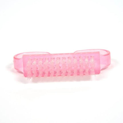 10Pcs Nail Art Cleaning Brush Set For Manicure And Pedicure - pink plastic nail brush for cleaning under nails and around cuticles, 6.5x3.5cm