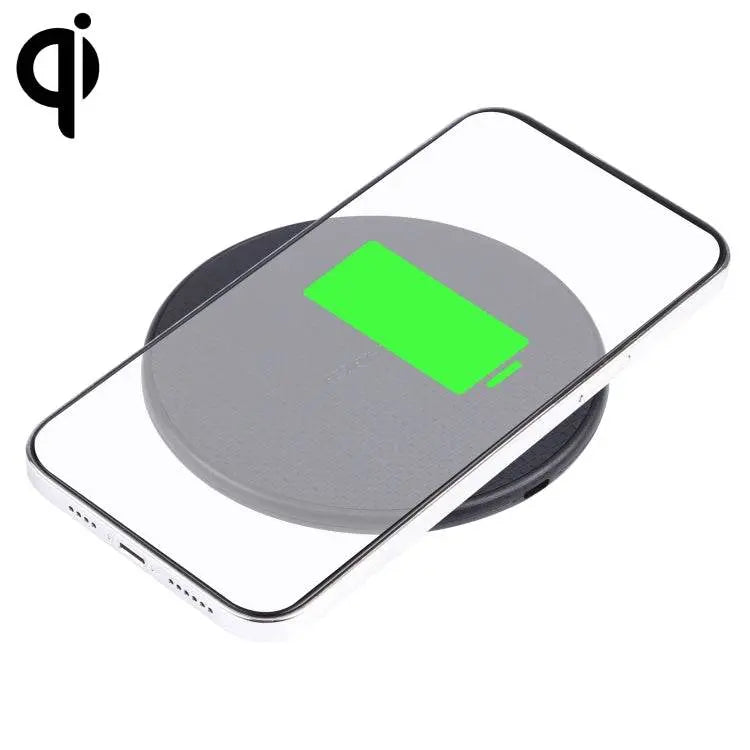 10W QI Plaid Pattern Round Plastic Wireless Charger Plastic