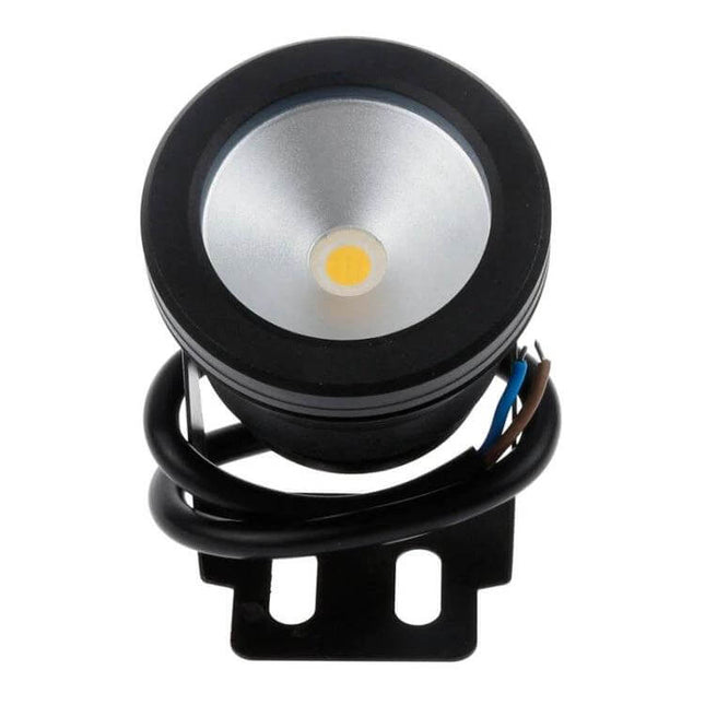 10W Underwater Spotlight For Pools And Fish Tanks – aluminum-housed submerged LED spotlight in warm white for aquariums and pool accent lighting