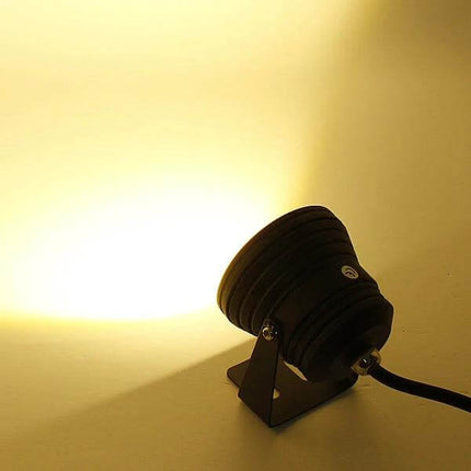 10W Underwater Spotlight For Pools And Fish Tanks - aluminum-housed 10W LED emitting warm white glow for pools, aquariums, and underwater accents