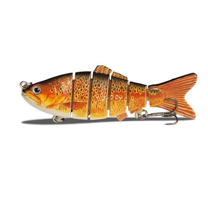 10cm Multi-Sectional Bionic Bait Hook For Long-Distance Casting lifelike segmented orange trout lure for coastal long-distance casting
