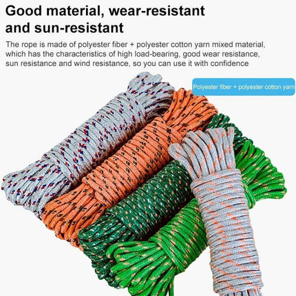 10m Outdoor Nylon Rope For Hanging Clothes With Non Slip Diamond Weave - durable polyester blend, wear- and sun-resistant clothesline rope in assorted colors