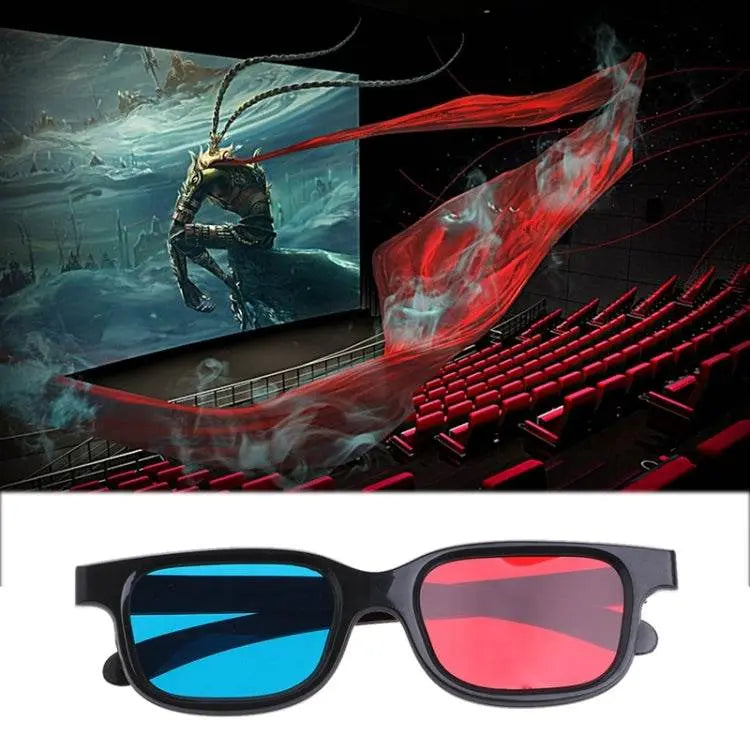 10pcs 3D Glasses Universal Black Frame Red Blue Anaglyph Set