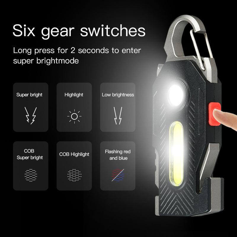 Versatile Keychain Emergency Light with High Brightness COB LED - Ideal for Camping and Maintenance