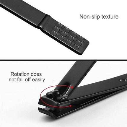 12 In 1 Nail Care Clipper Kit With Leather Case, Red-Black showing non-slip textured handle and secure rotating hinge on black nail clipper