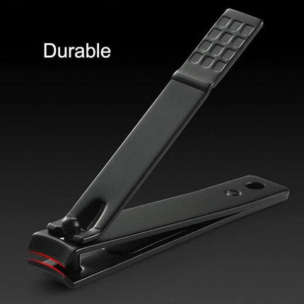 12 In 1 Nail Care Clipper Kit With Leather Case, Red-Black – black durable metal nail clipper from set shown on black background