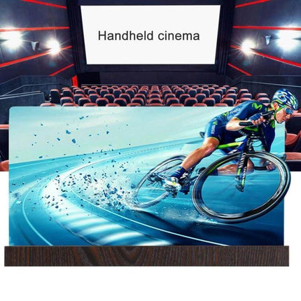 12 Inch Foldable Phone Screen Magnifier With Wooden Frame showcasing enlarged video playback with wooden base for movies, recipes, and video calls