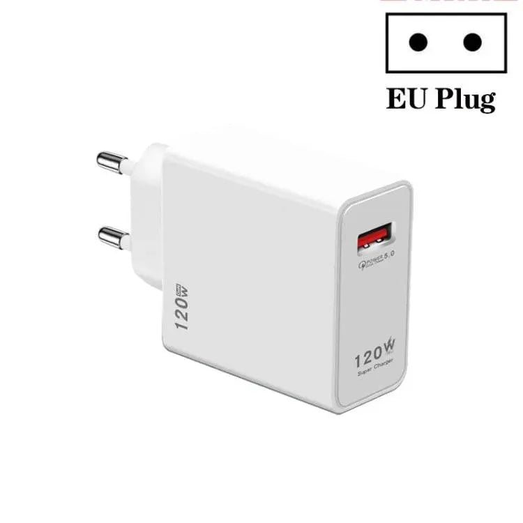 120W USB Super Fast Charging Charger EU US UK Plug Power