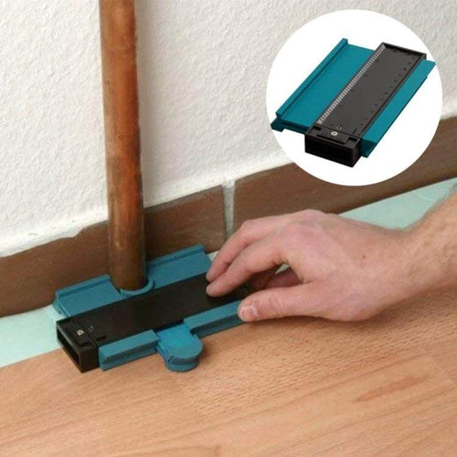 120mm Contour Copy Duplicator Tool For Pipes And Ducts - blue PVC profile gauge copying curved pipe outlines for precise tile and duct cuts