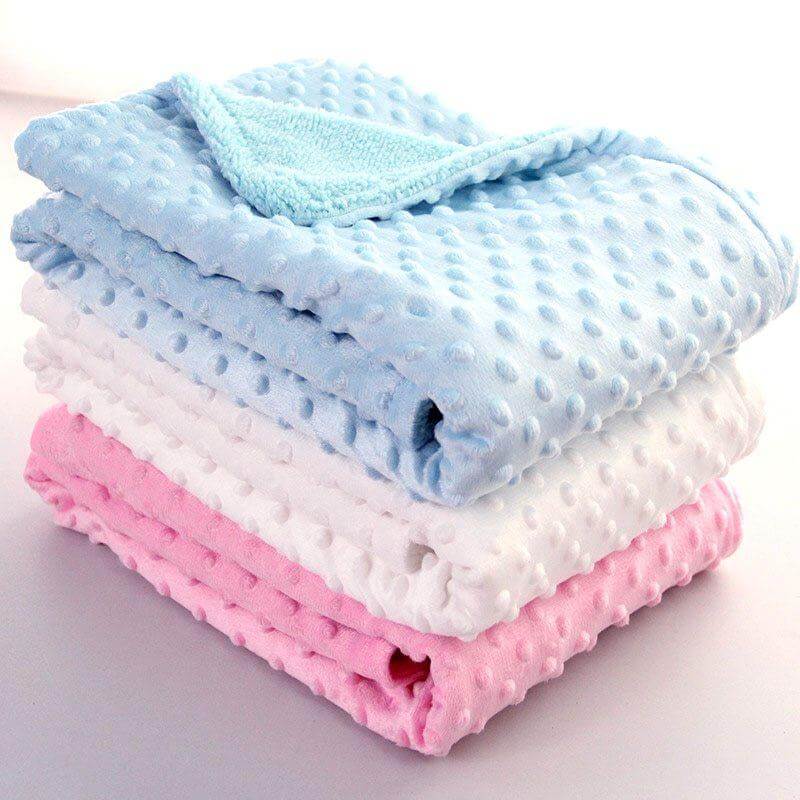 Cozy Polar Dot Newborn Swaddle Blanket - Versatile Baby Bedding & Bath Towel Wrap