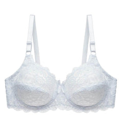 Breathable Lace Bra with Gathered Design