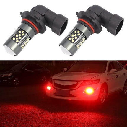 12V 7W Strobe Car LED Fog Light for Cars, Everyday Driving, Pair compact LED fog light pair showing red illumination on sedan at night