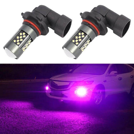 12V 7W Strobe Car LED Fog Light for Cars, Everyday Driving, Pair showing dual LED fog lamps and purple beam on car