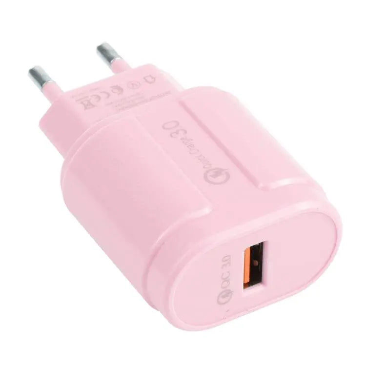 13-3 QC3.0 Single USB Interface Macarons Travel Charger