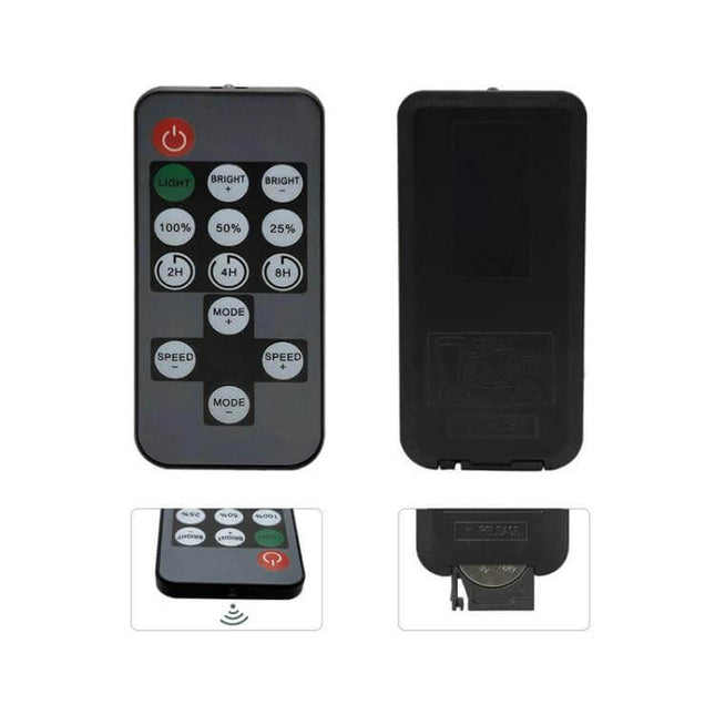 14 Key RF Timer Dimmer For LED Strip Lights Remote Control - compact RF remote with timer, brightness and mode buttons for 5–12V LED strips