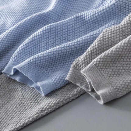 Men's Cotton V-Neck Short Sleeve Lapel Top for Everyday Wear in blue navy and grey breathable soft cotton close-up fabric texture