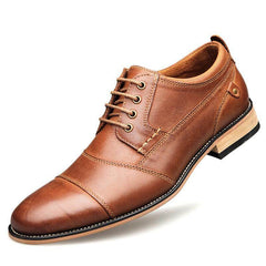 Stylish Leather Lace-Up Casual Footwear