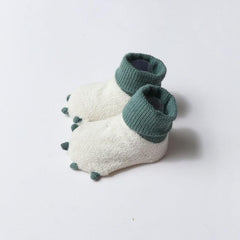 Cozy Velvet Baby Booties White