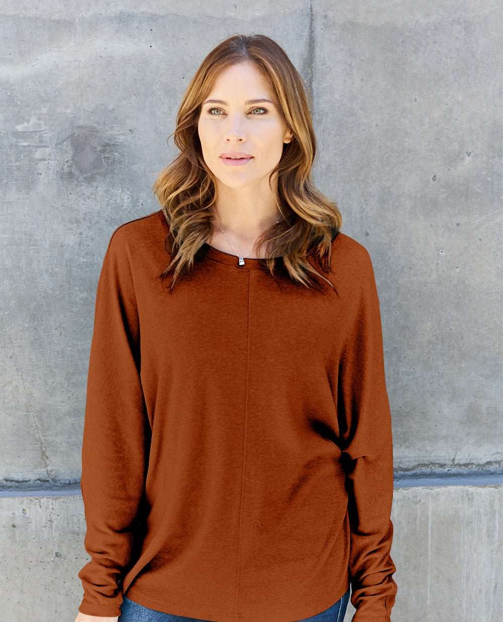 Double Take Full Size Round Neck Long Sleeve T-Shirt